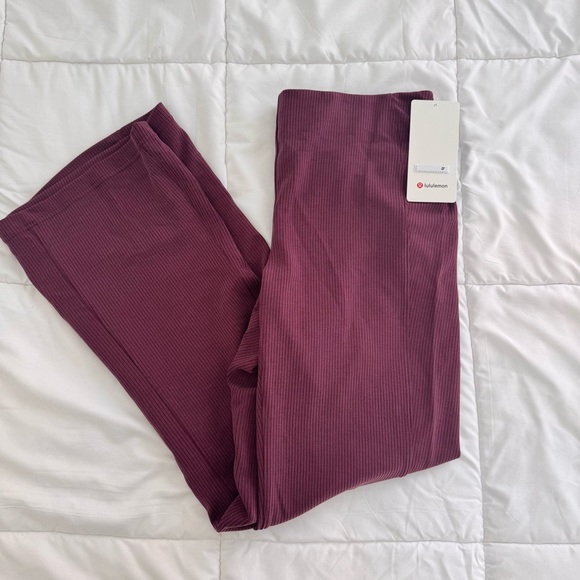 lululemon athletica Pants - NWT Lululemon Softstreme Ribbed Flare Pant Garnet Size 12